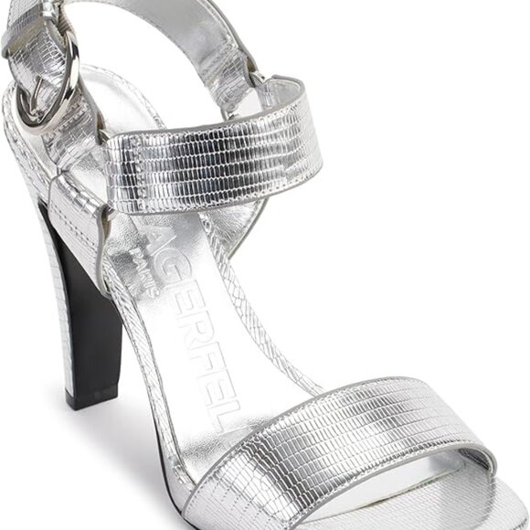 NWOB KARL LAGERFELD Cieone Croc Embossed Sandal - Picture 4 of 4